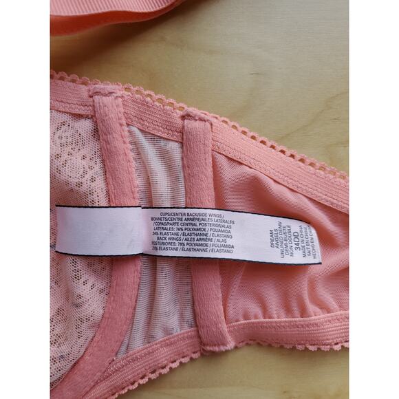 VS VICTORIA'S SECRET Dream Angels Sequin Racerback Unlined Demi Baste BRA 34DD - Picture 8 of 9